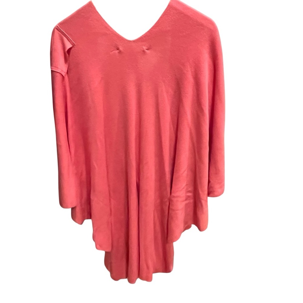 Soft Surroundings Set of 2 Stassi Sweater Cotton Shawl Wraps - Coral and Black - Picture 6 of 7